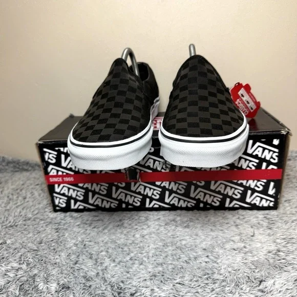 VANS  Classic Slip On Loafers Checkerboard Black Unisex Shoe Men's 10 Wmn's 11.5 - Picture 4 of 9